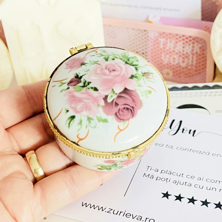 Cutiuta Bijuterii Portelan Flori, Decoratiuni Vintage [2]