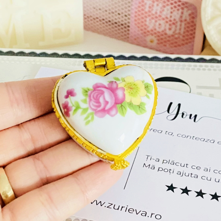 Mini Cutiuta Bijuterii Portelan Inima, Decoratiuni Vintage [5]