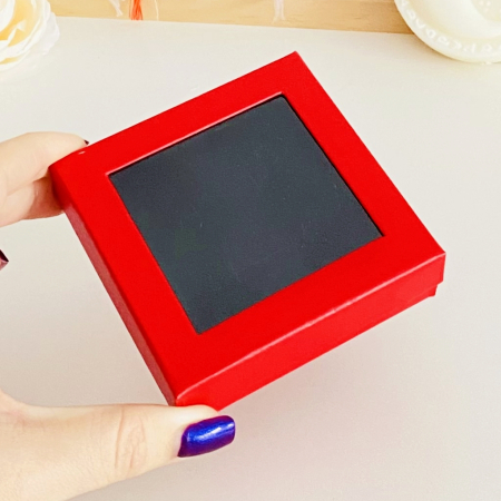 SETURI BIJUTERII - Cutiuta Geam Bijuterii - Rosu