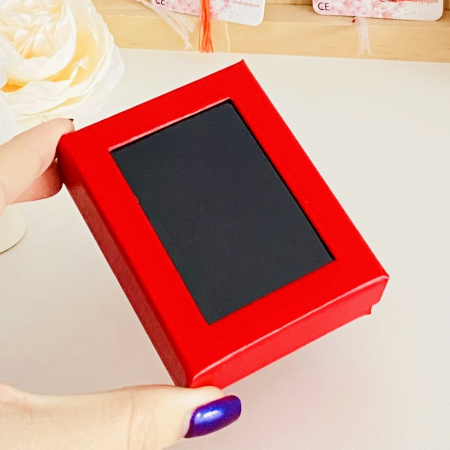 SETURI BIJUTERII - Cutiuta Geam Bijuterii - Rosu