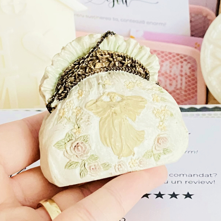 Decoratiune Poseta Vintage Crem, Decoratiuni Vintage [7]