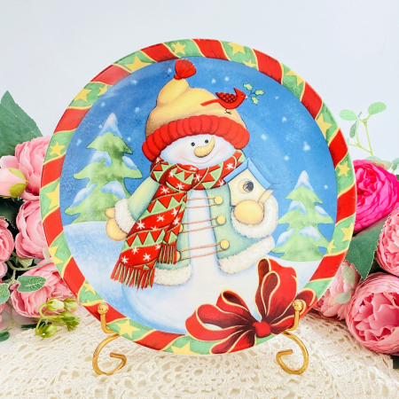 CRACIUN - Farfurie Vintage Om de Zapada, Portelan Vintage