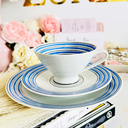 Set Mic Dejun Vintage Albastru, Portelan Vintage [3]