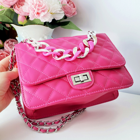 Geanta Roz Piele Ecologica, Geanta Eleganta [6]