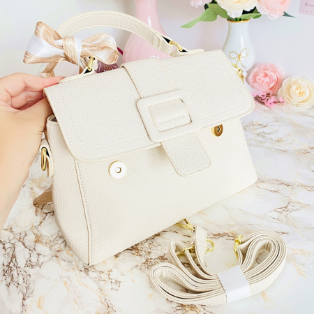 Geanta Crem Piele Ecologica, Geanta Eleganta [2]