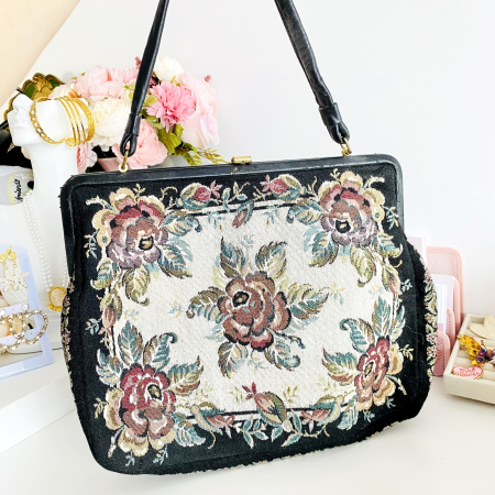 Geanta Vintage Tapiserie XL Flori Colorate, Genti Vintage [2]