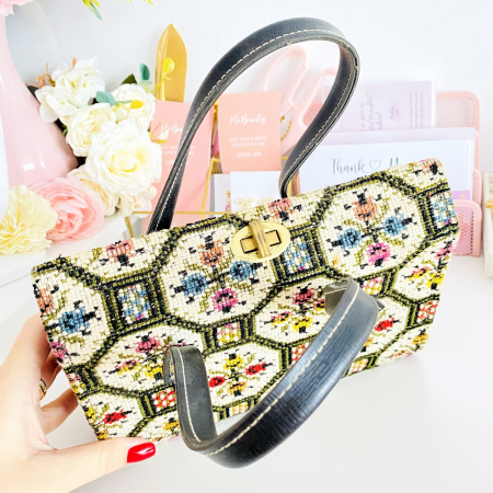 Geanta Vintage Goblen Flori Colorate, Genti Vintage [3]