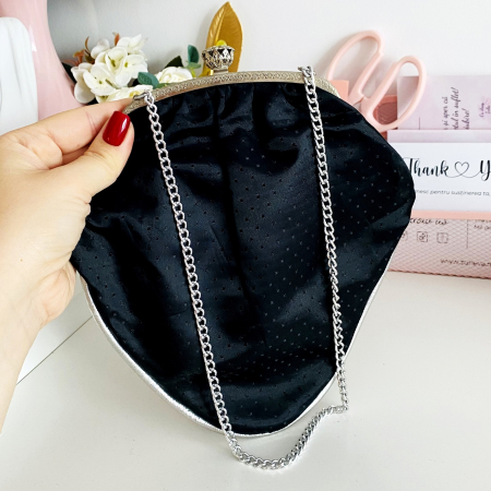 Poseta Vintage Silver Black, Genti Vintage [3]