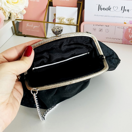 Poseta Vintage Silver Black, Genti Vintage [5]