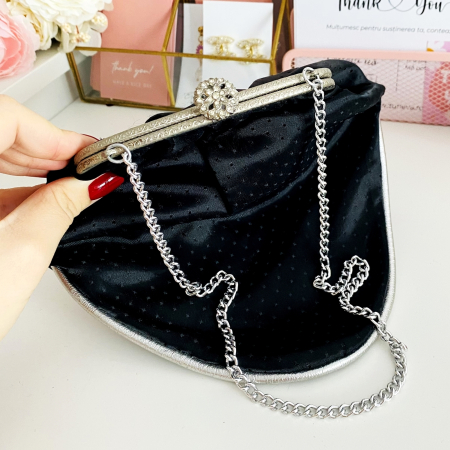 Poseta Vintage Silver Black, Genti Vintage [1]