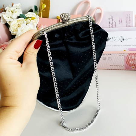 Poseta Vintage Silver Black, Genti Vintage [4]