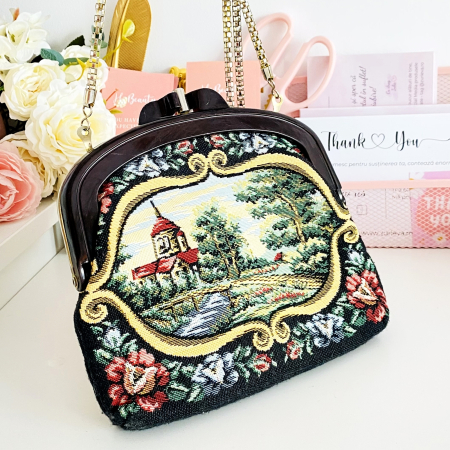 Geanta Vintage Tapiserie Peisaj, Genti Vintage [2]