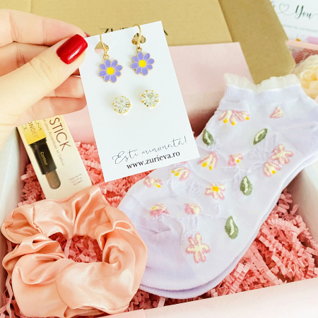 GIFT BOX - Set Cadou Margarete Mov, Gift Box pentru femei, Seturi Cadou