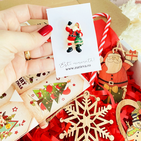 Set Cadou Brosa Mos Craciun,  Gift Box pentru femei, Seturi Cadou Craciun [1]