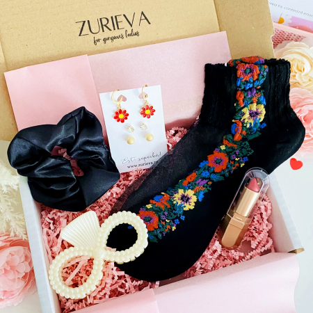 GIFT BOX - Set Cadou Margarete Rosii, Gift Box pentru femei, Seturi Cadou