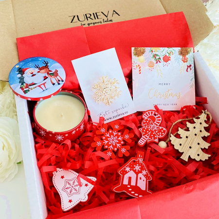GIFT BOX - Gift Box Lumanare Parfumata Santa, Gift Box pentru femei, Seturi Cadou Secret Santa