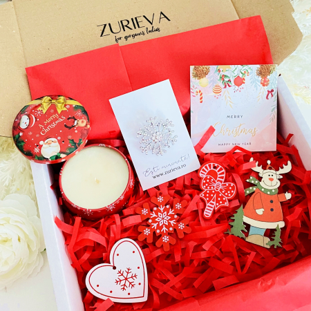 GIFT BOX - Gift Box Lumanare Parfumata Fulg Nea, Gift Box pentru femei, Seturi Cadou Secret Santa