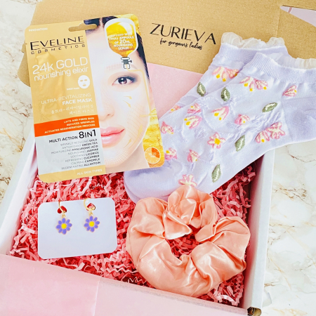 Set Cadou Flori Mov, Gift Box pentru femei, Seturi Cadou [3]