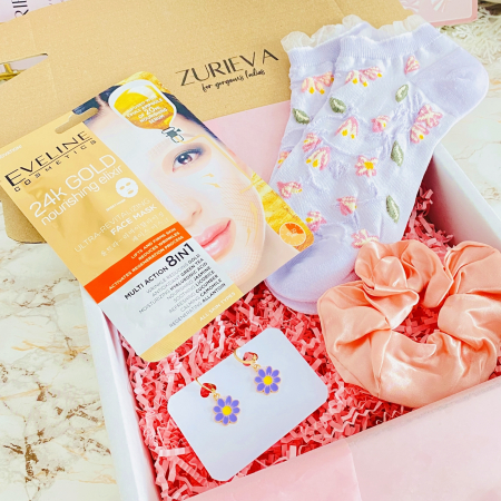 Set Cadou Flori Mov, Gift Box pentru femei, Seturi Cadou [2]