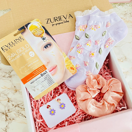 Set Cadou Flori Mov, Gift Box pentru femei, Seturi Cadou [4]