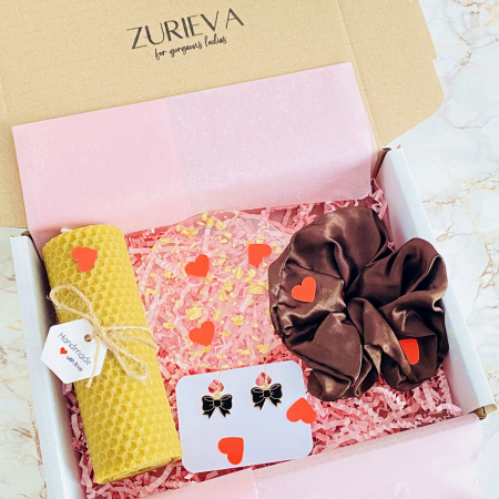 Set Cadou Lumanare & Cercei Fundite Negre, Gift Box pentru femei, Seturi Cadou [1]