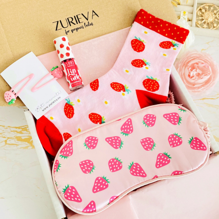 GIFT BOX - Gift Box Capsuni & Lip Ink, Gift Box pentru femei, Seturi Cadou
