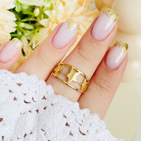 Inel Auriu Stelute Otel Inoxidabil, Inele Dama [3]