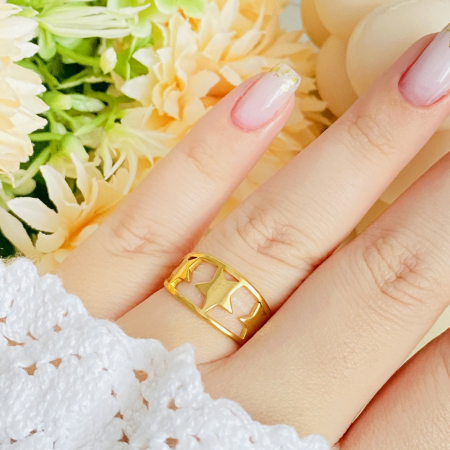 Inel Auriu Stelute Otel Inoxidabil, Inele Dama [4]