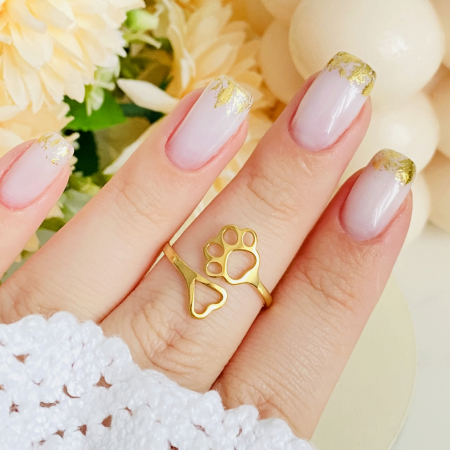 Inel Auriu Inima si Labuta, Otel Inoxidabil, Inele Dama [1]