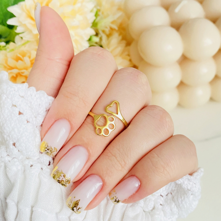 Inel Auriu Inima si Labuta, Otel Inoxidabil, Inele Dama [3]