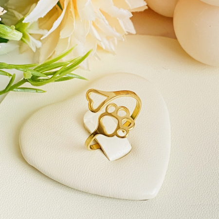 Inel Auriu Inima si Labuta, Otel Inoxidabil, Inele Dama [2]