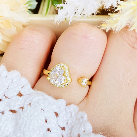 Inel Reglabil Antistres Inima, Otel Inoxidabil, Inele Dama [8]