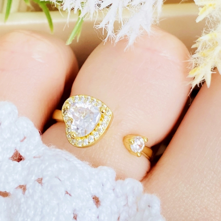 Inel Reglabil Antistres Inima, Otel Inoxidabil, Inele Dama [1]