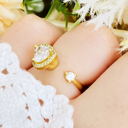 Inel Reglabil Antistres Inima, Otel Inoxidabil, Inele Dama [2]