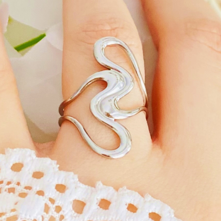 Inel Reglabil Ava Argintiu, Inele Otel Inoxidabil, Inele Dama [1]