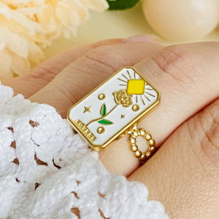 Inel Reglabil Floare Lovers Otel Inoxidabil, Inele Dama [1]