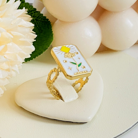 Inel Reglabil Floare Lovers Otel Inoxidabil, Inele Dama [7]