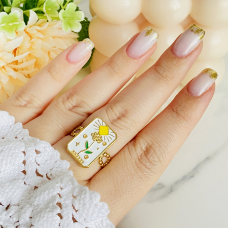 Inel Reglabil Floare Lovers Otel Inoxidabil, Inele Dama [2]