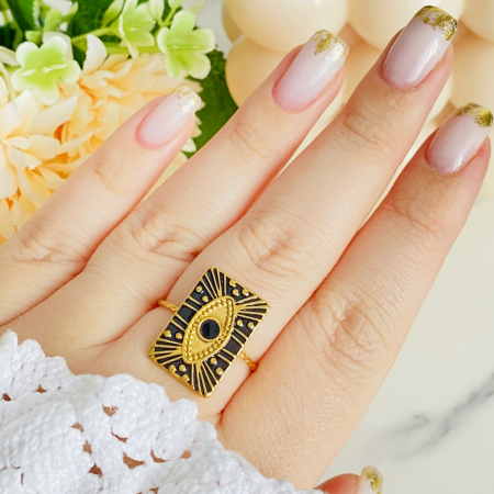 Inel Reglabil Evil Eye Otel Inoxidabil, Inele Dama [2]