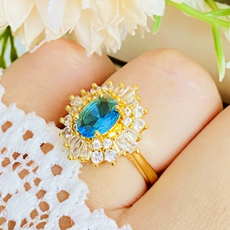 Inel Reglabil Blue Vintage, Inele Otel Inoxidabil, Inele Dama [1]