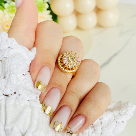 Inel Reglabil Antistres Cristale, Otel Inoxidabil, Inele Dama [5]