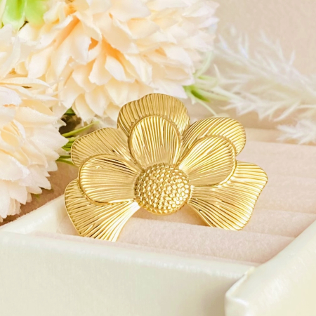 Inel Reglabil Floare Mare, Inele Otel Inoxidabil, Inele Dama [2]