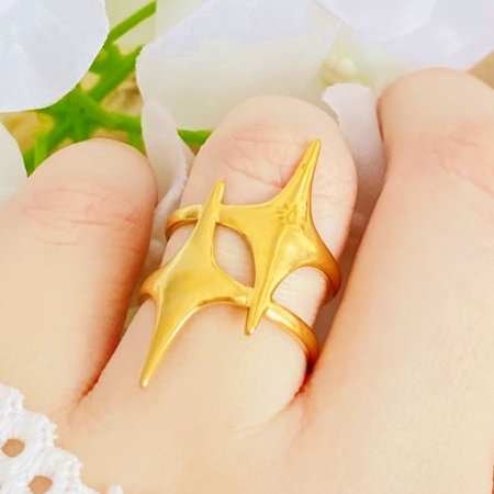 INELE Otel Inoxidabil - Inel Reglabil Stele Aurii, Inele Otel Inoxidabil, Inele Dama