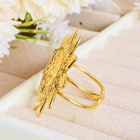 Inel Reglabil Soare Aztec, Inele Otel Inoxidabil, Inele Dama [5]