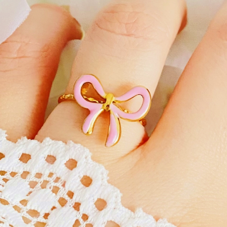 INELE Otel Inoxidabil - Inel Reglabil Funda Roz, Inele Otel Inoxidabil, Inele Dama