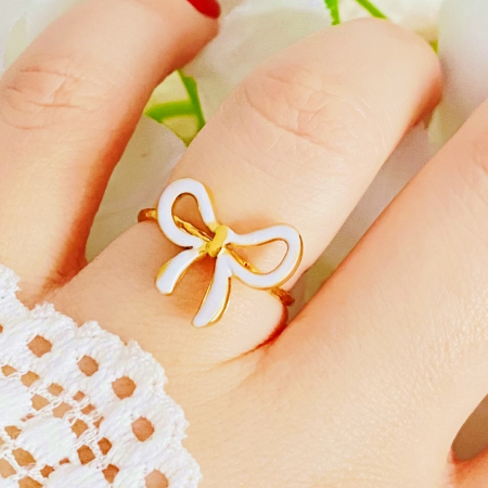 INELE Otel Inoxidabil - Inel Reglabil Funda Alba, Inele Otel Inoxidabil, Inele Dama