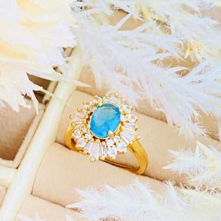 Inel Reglabil Blue Vintage, Inele Otel Inoxidabil, Inele Dama [4]