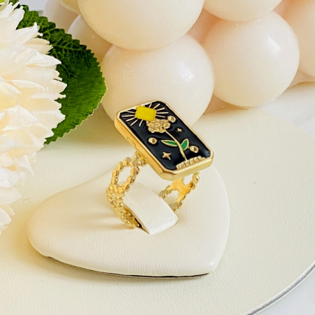 Inel Reglabil Floare Lovers Otel Inoxidabil, Inele Dama [2]