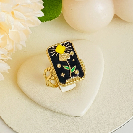 Inel Reglabil Floare Lovers Otel Inoxidabil, Inele Dama [5]