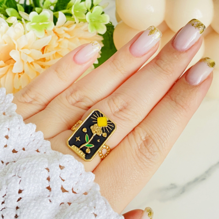 Inel Reglabil Floare Lovers Otel Inoxidabil, Inele Dama [1]